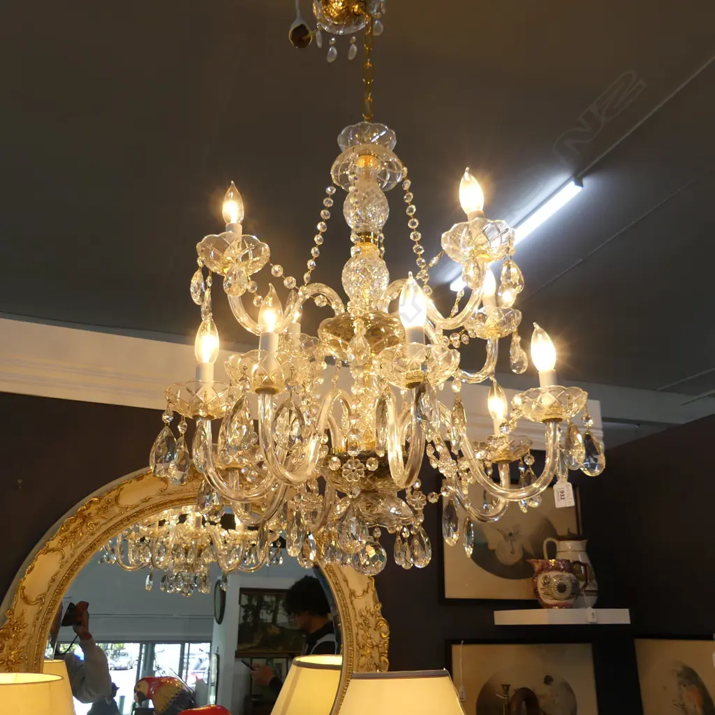 CRYSTAL 2 TIER 12 ARM CHANDELIER H.700mm / 600mm dia Image 1++