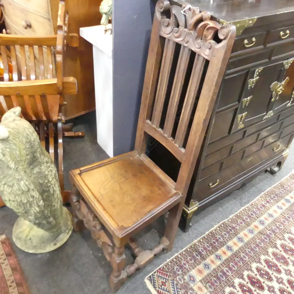 ANTIQUE CARVED WOODEN CHAIR H.1120mm Image 1++
