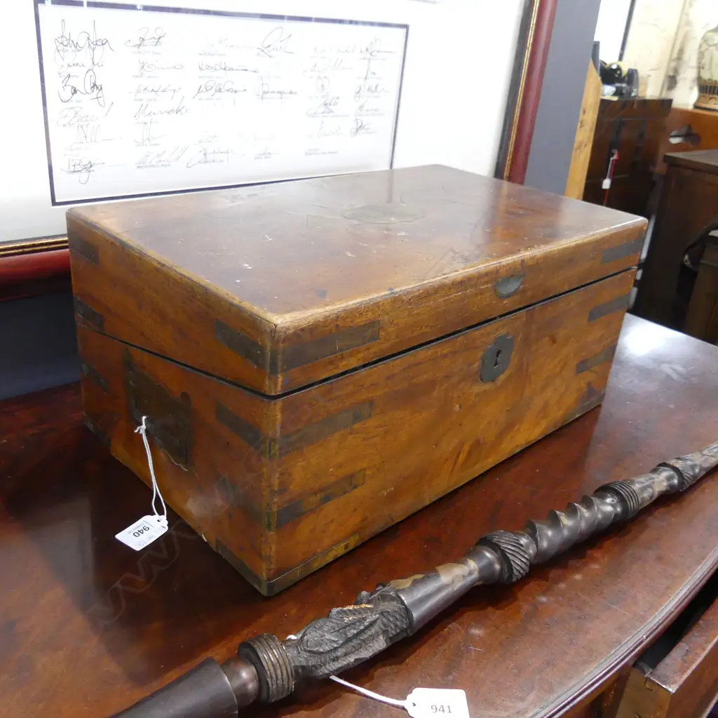 VICTORIAN MAHOGANY WRITING SLOPE BOX 445x270x200mm Image 1++