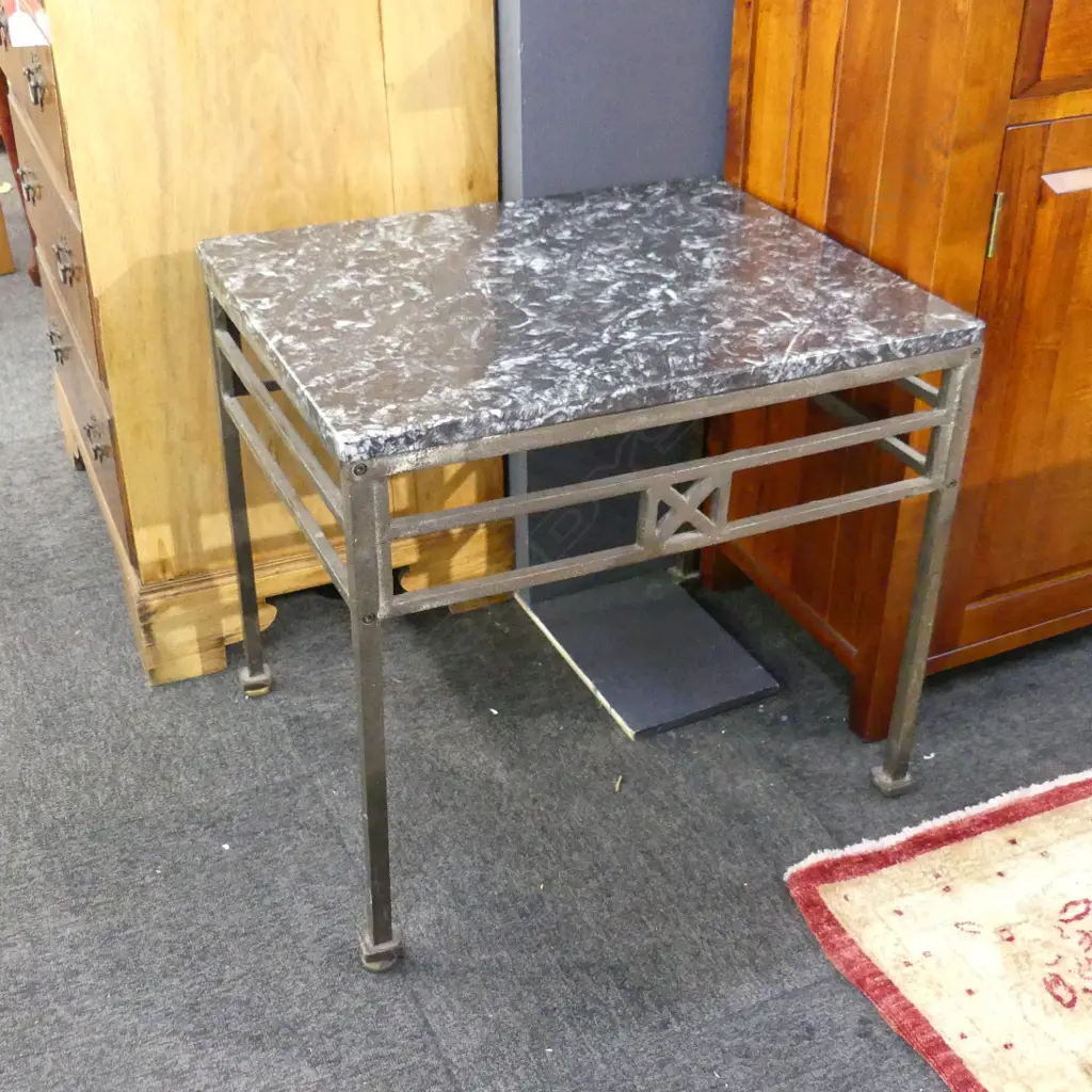 PR MARBLE TOPPED TABLES 630x510x580mm Image 1++