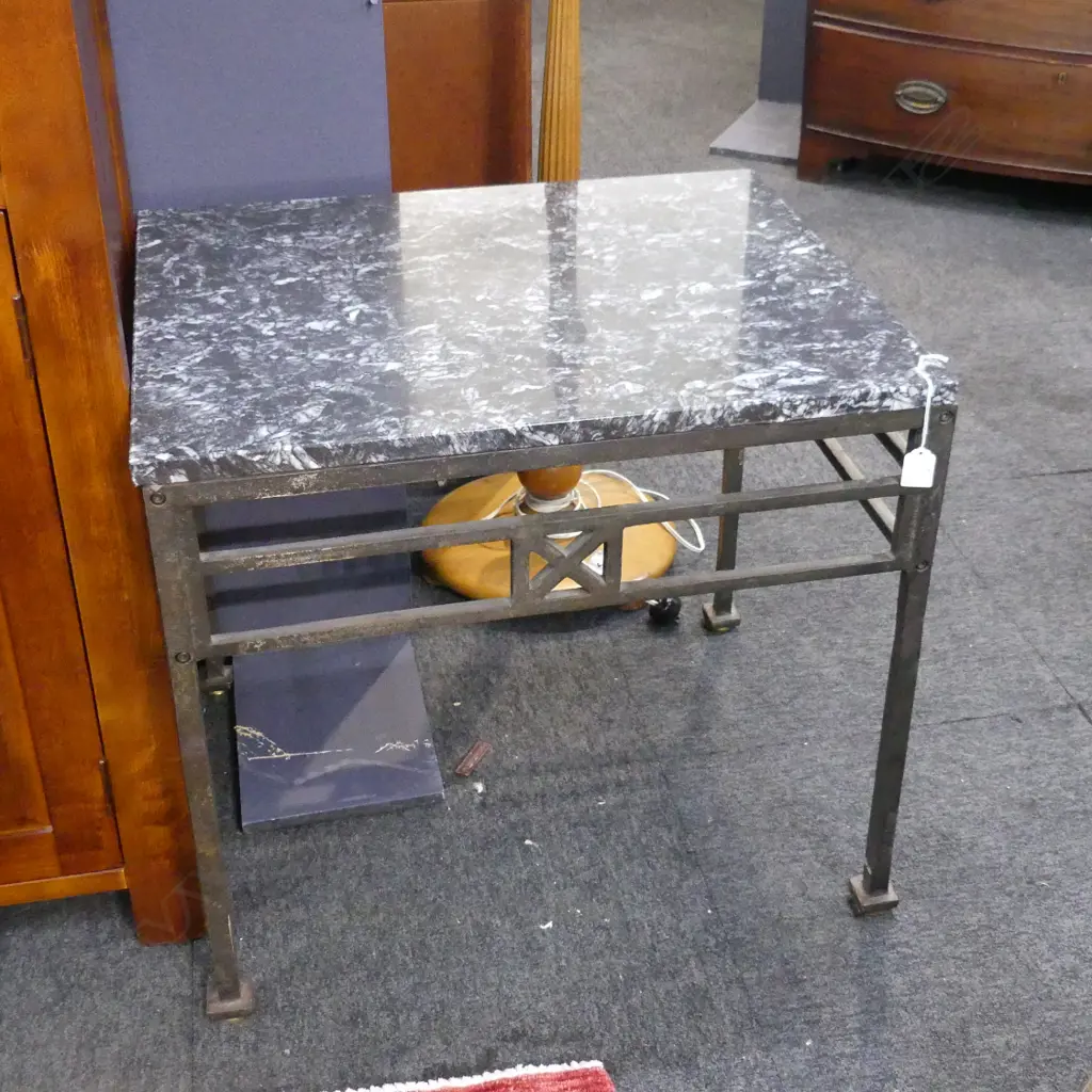 PR MARBLE TOPPED TABLES 630x510x580mm Image 1++