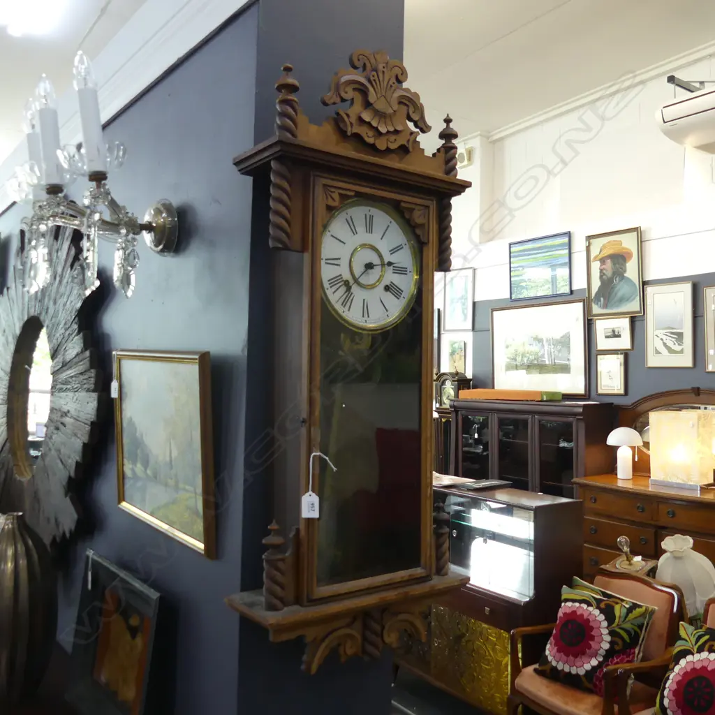 VINTAGE ANSONIA WALL CLOCK H.940mm Image 1++