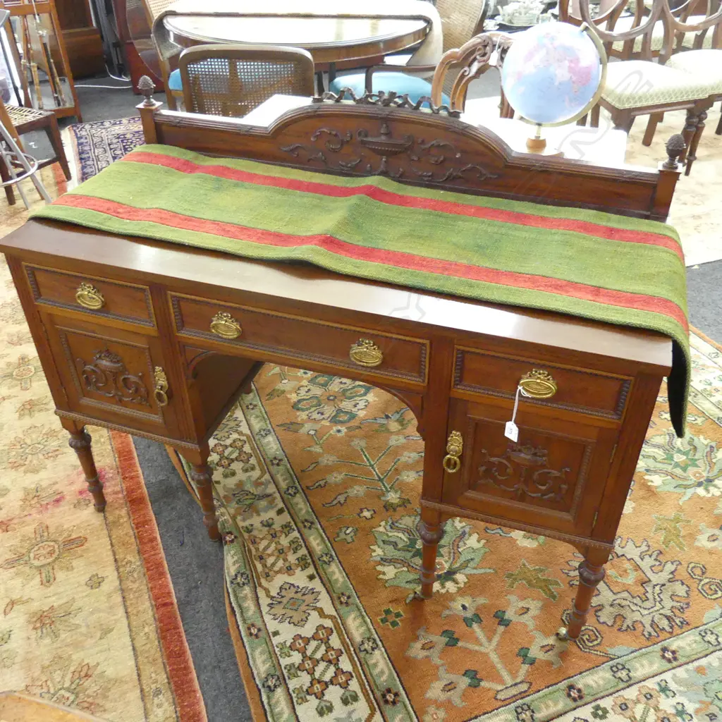 EDWARDIAN MAHOGANY SIDETABLE DESK 1200x540x940mm Image 1++