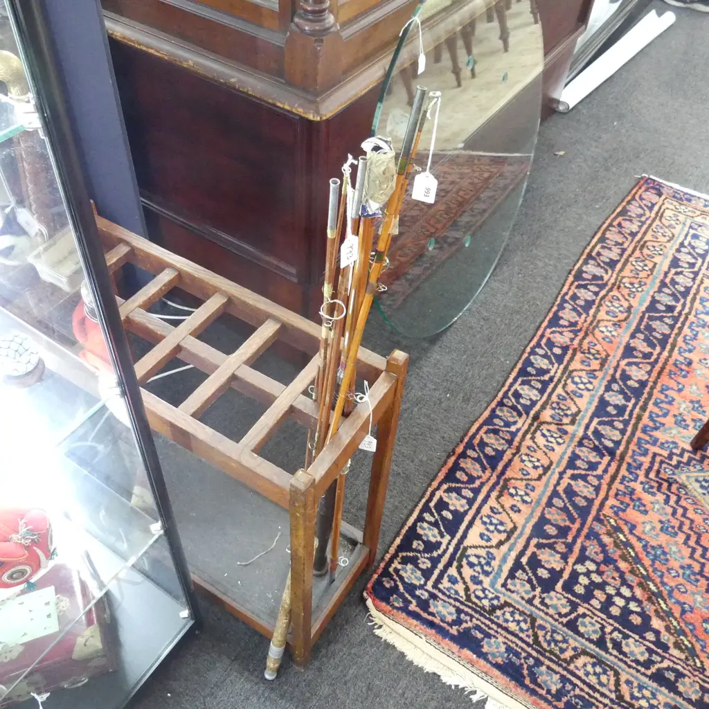 4 VINTAGE SPLIT CANE 2 PCE FISHING RODS... Image 1++