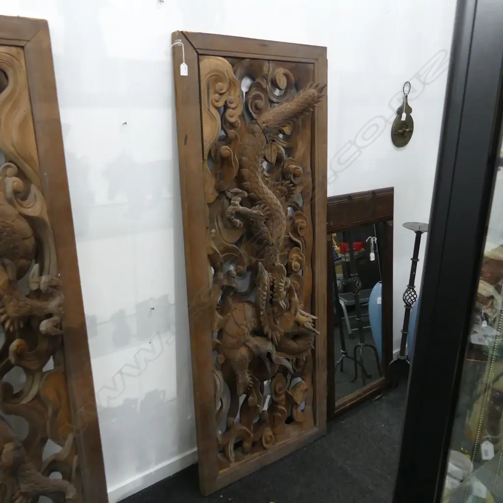 19TH C DRAGON CARVING 640 X 1640MM Image 1++