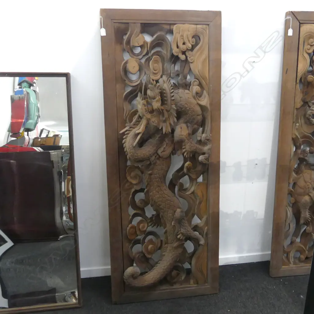 19TH C DRAGON CARVING 640 X 1640MM Image 1++