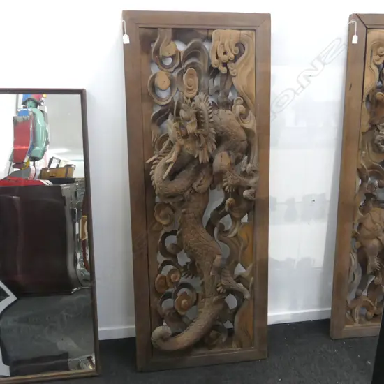 19TH C DRAGON CARVING 640 X 1640MM