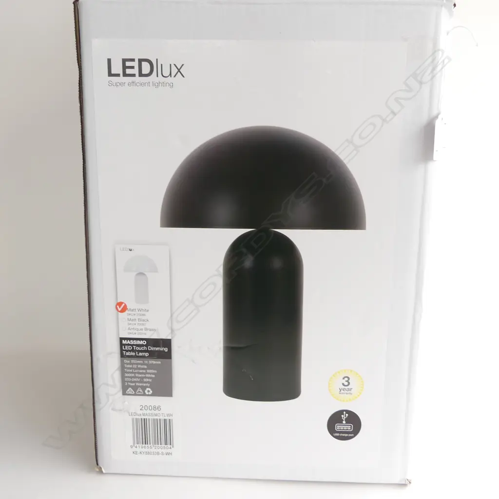 PR MASSIMO MATTE WHITE LED TOUCH DIMMING TABLE LAMPS... Image 1++