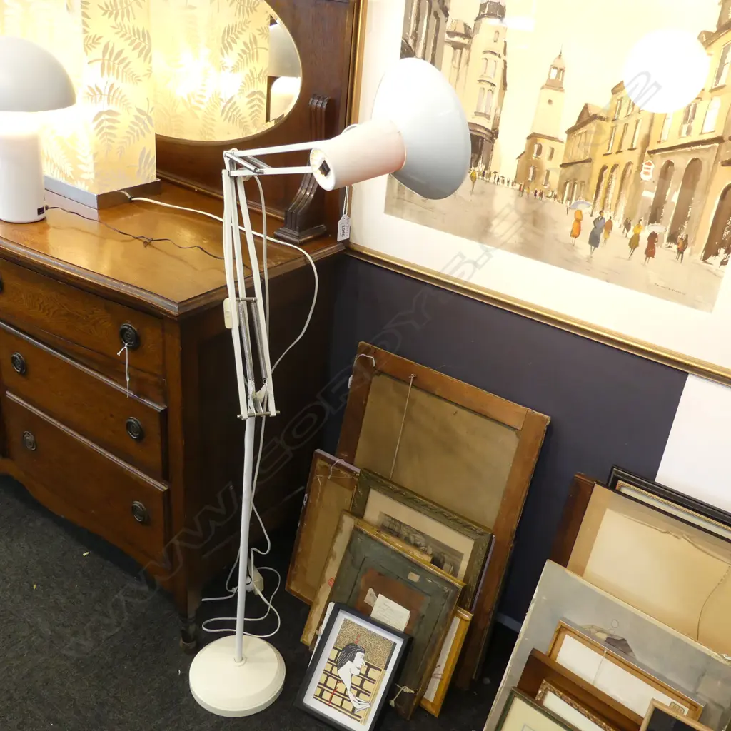 LGE WHITE ANGLE POISE STANDARD LAMP Image 1++