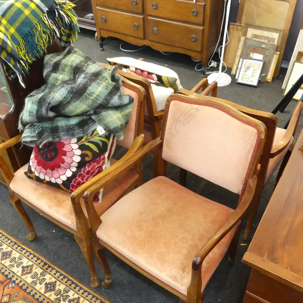 FOUR BRIDGE CHAIRS  (dog scratches to legs) Image 1++