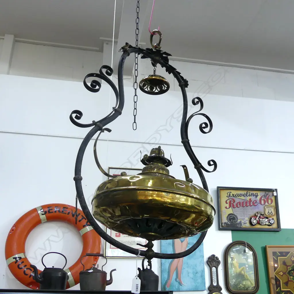 BRASS CEILING KEROSENE LAMP H 700MM Image 1++