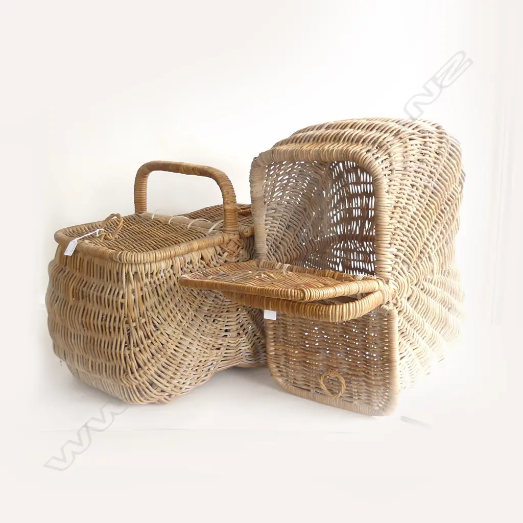 PR WOVEN CANE PICNIC BASKETS W.560mm Image 1++