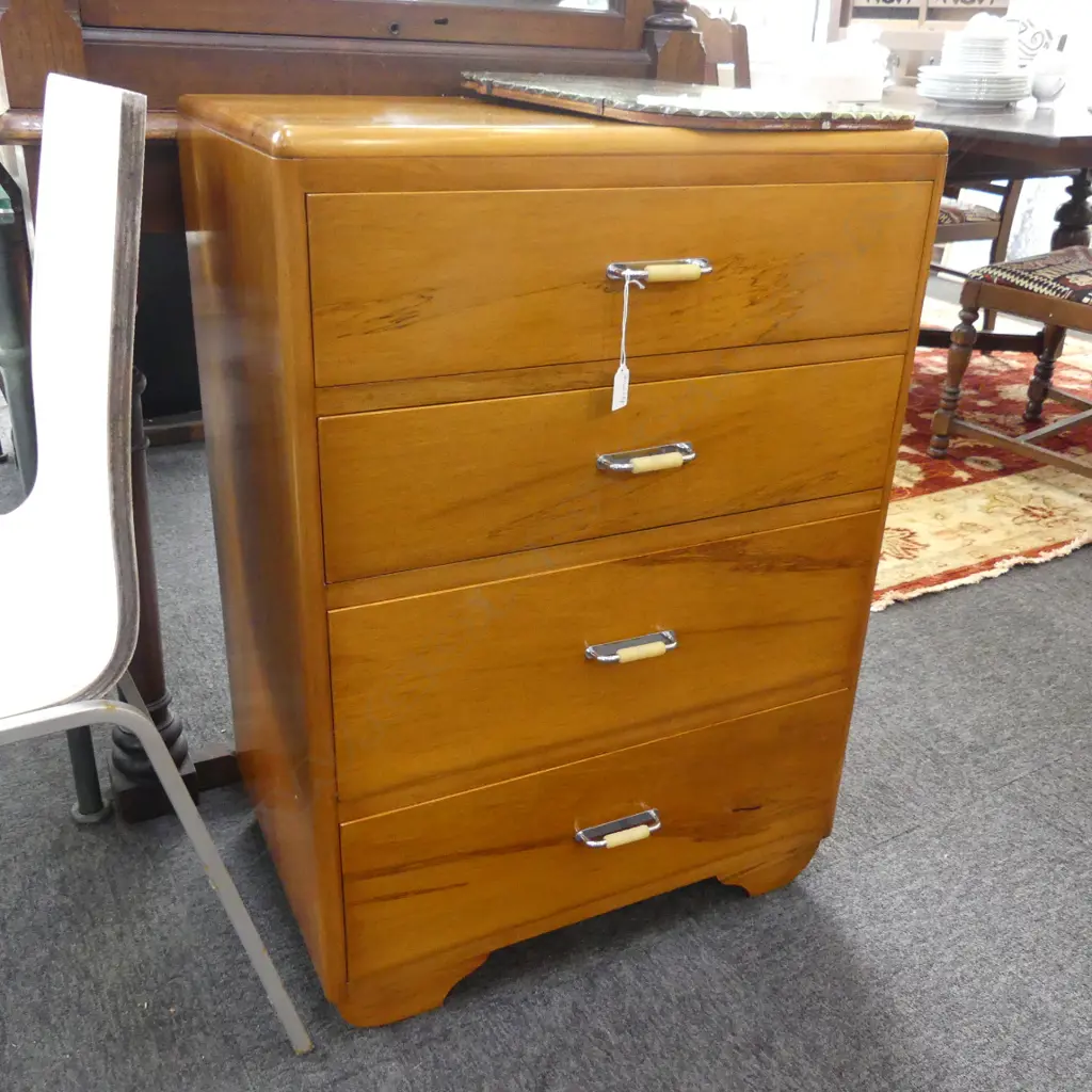 RIMU ART DECO STYLE TALL BOY H 850 MM Image 1++