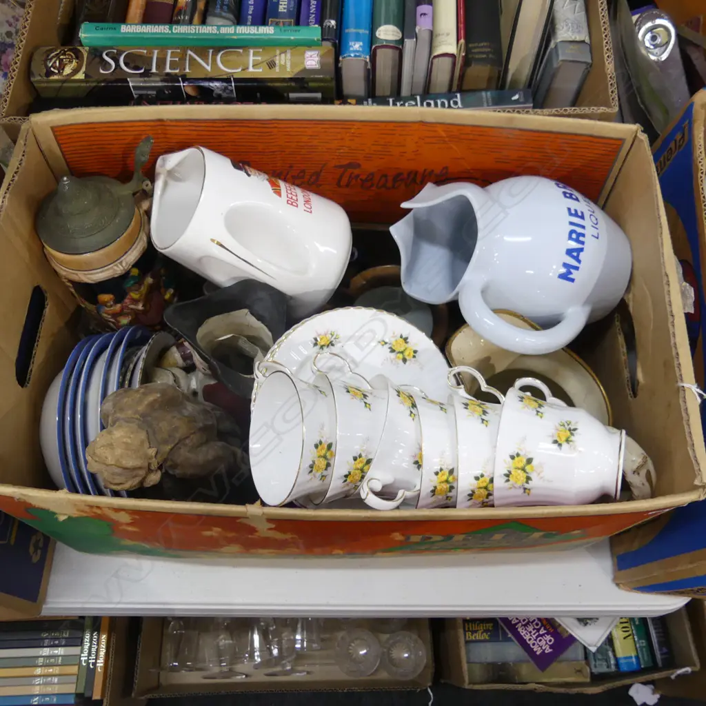 BOX LOT CERAMIC JUGS. Image 1++