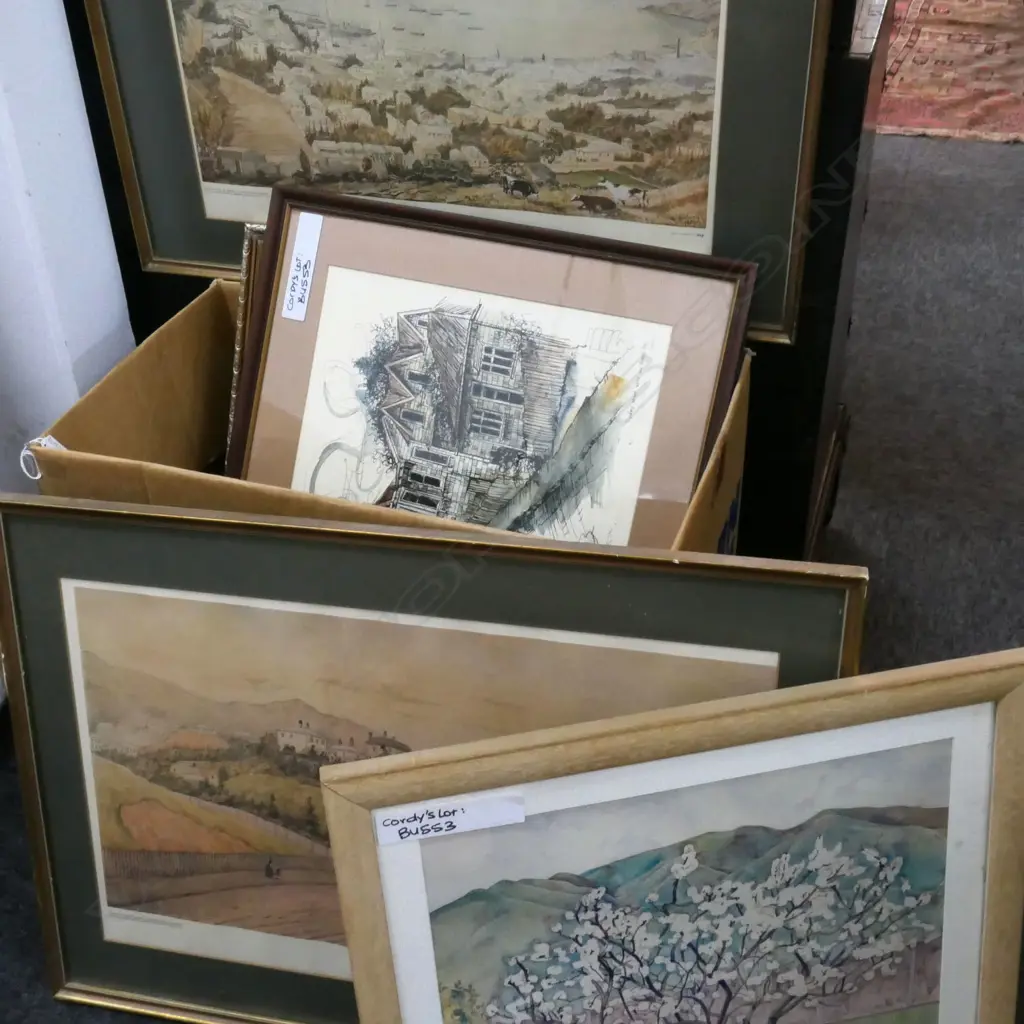 BOX LOT ASST. PRINTS / 2 MIRRORS ETC Image 1++