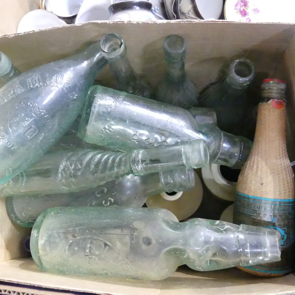 BOX LOT VINTAGE BOTTLES Image 1++