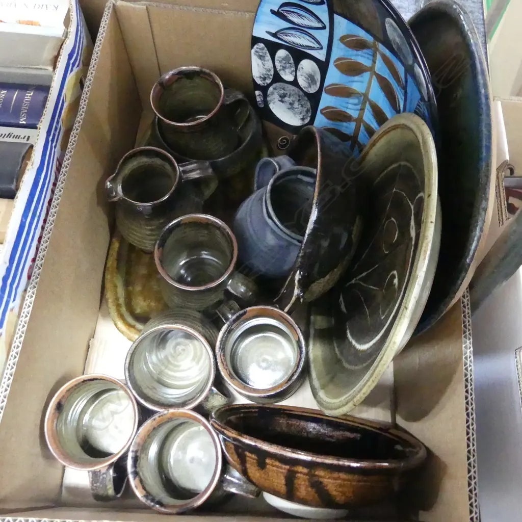 BOX LOT ASST. STUDIO POTTERY Image 1++
