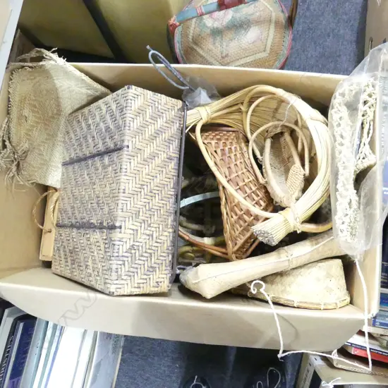 BOX LOT BASKETRY CHINA , ASIA.