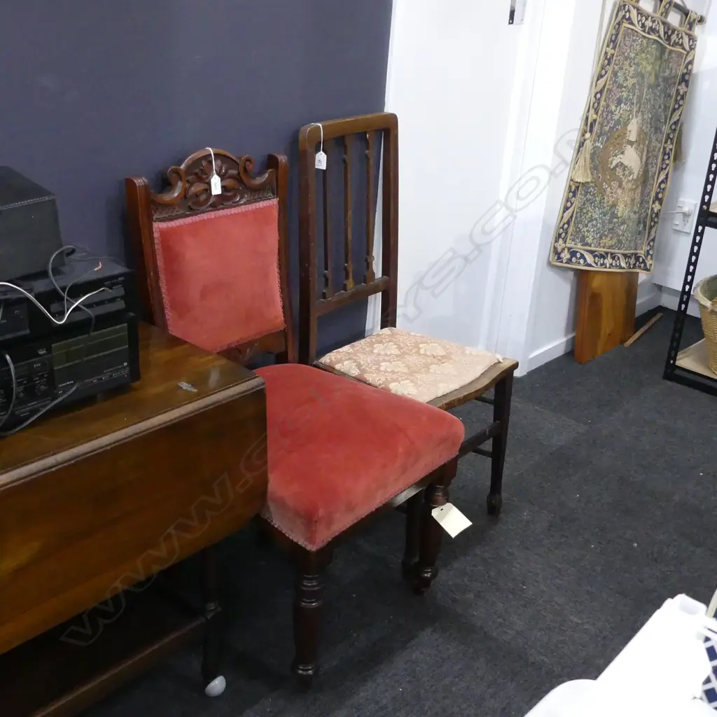 4 VINTAGE CHAIRS; 2x EDWARDIAN + SHERATON STYLE PAIR Image 1++