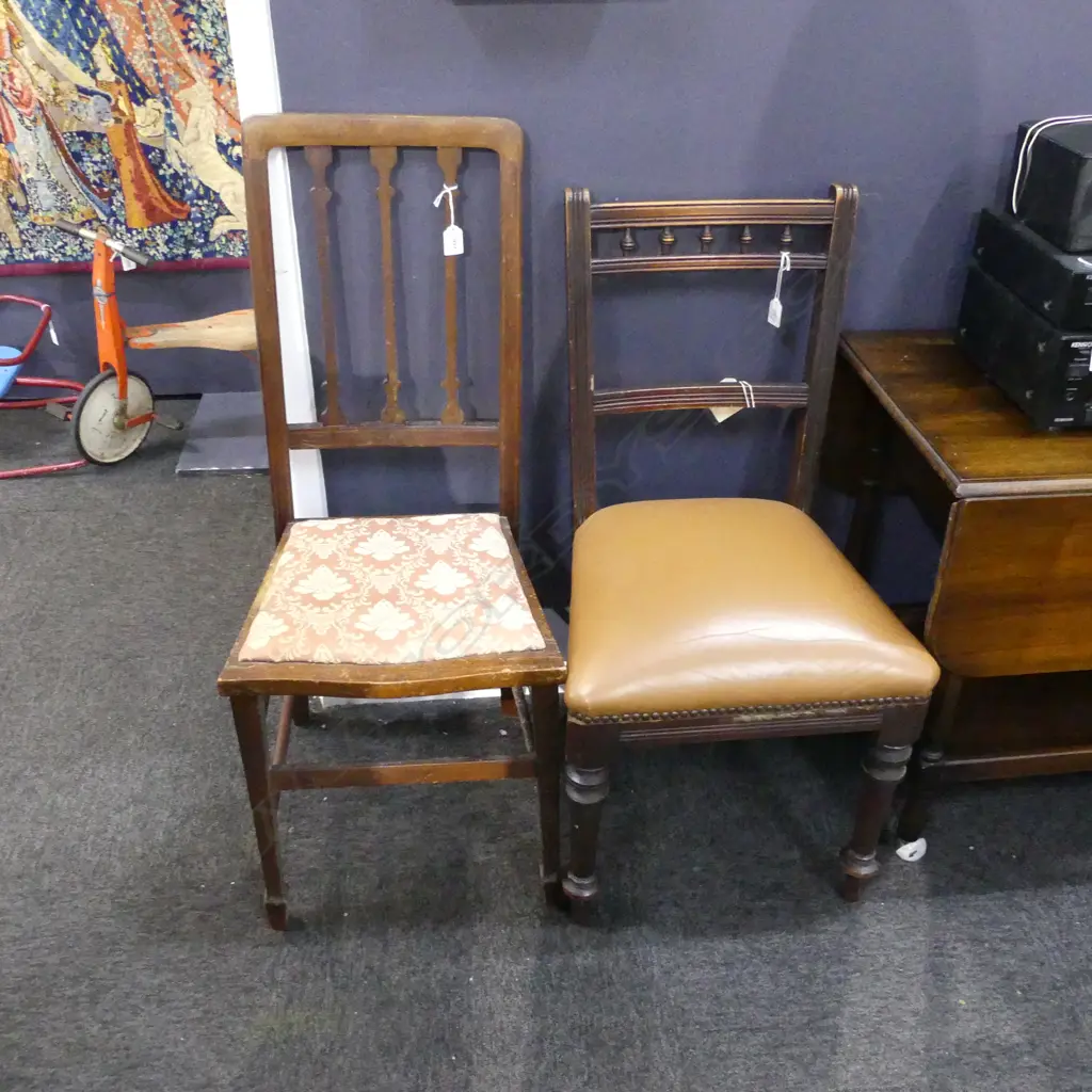 4 VINTAGE CHAIRS; 2x EDWARDIAN + SHERATON STYLE PAIR Image 1++