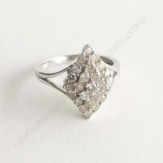 14ct. WHITE GOLD AND DIAMOND RING TDW 1.20ct Valuation $4,700, SIZE M