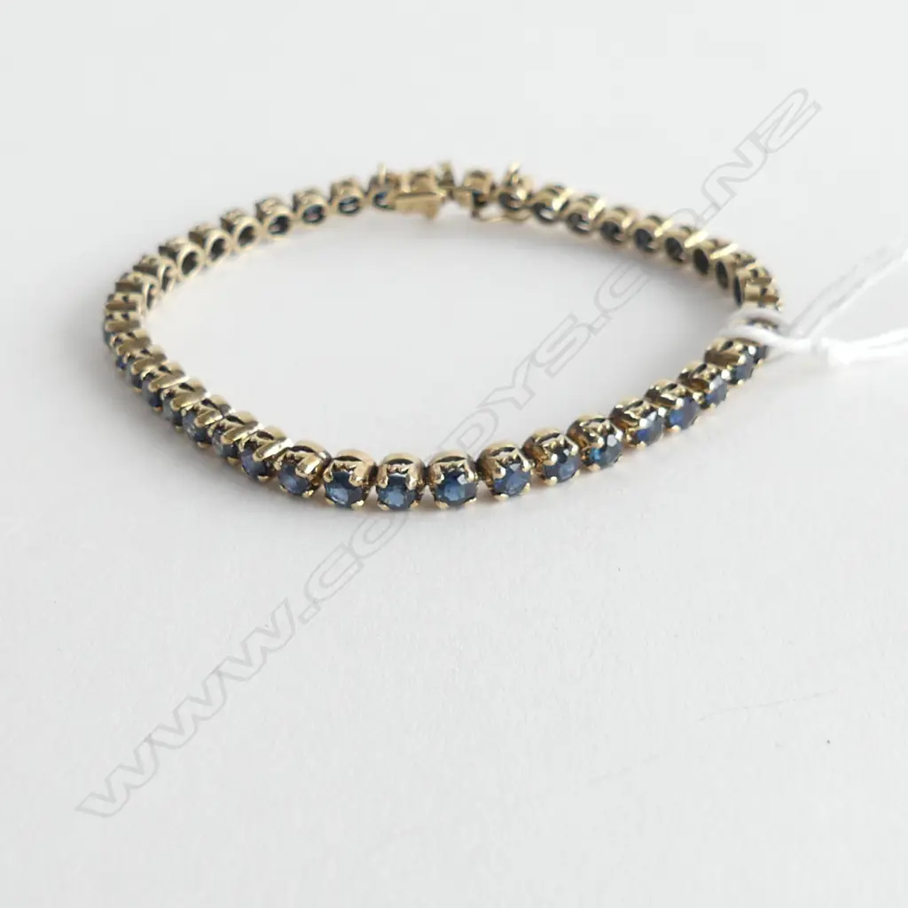 14ct. GOLD SAPPHIRE BRACELET 10.5gm. Image 1++