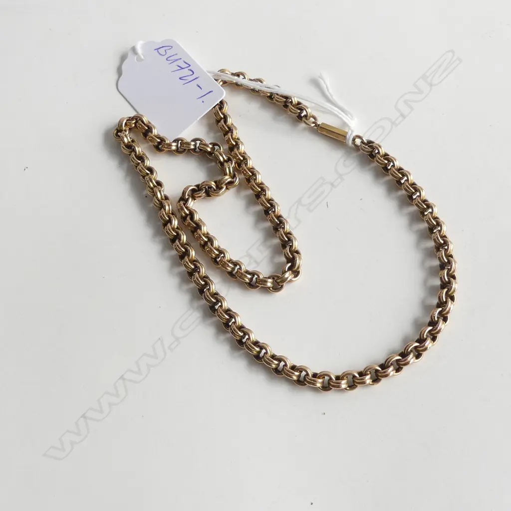 c1900 9ct. GOLD NECK CHAIN, 430mm Image 1++