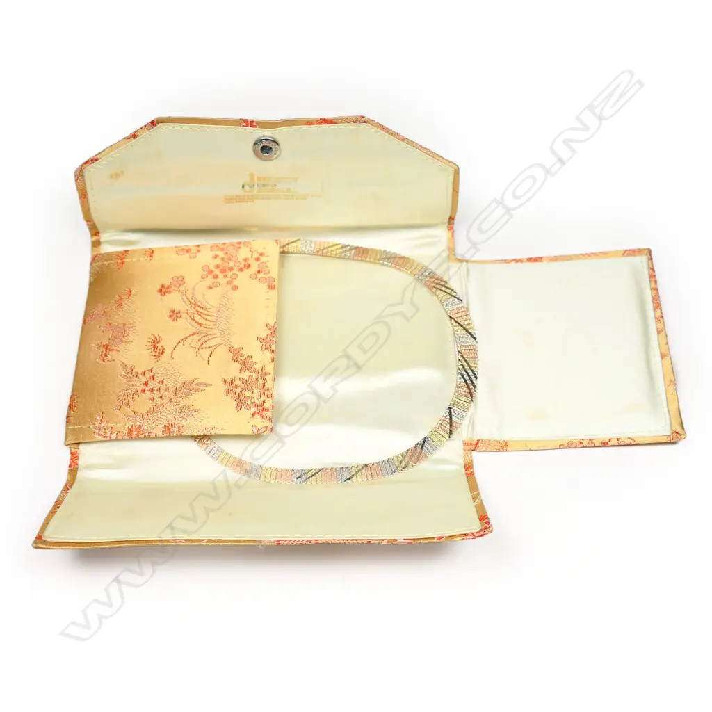 14K TRI COLOUR GOLD  ITALIAN COLAR NECKLACE FLAT LINK 26gms Image 1++