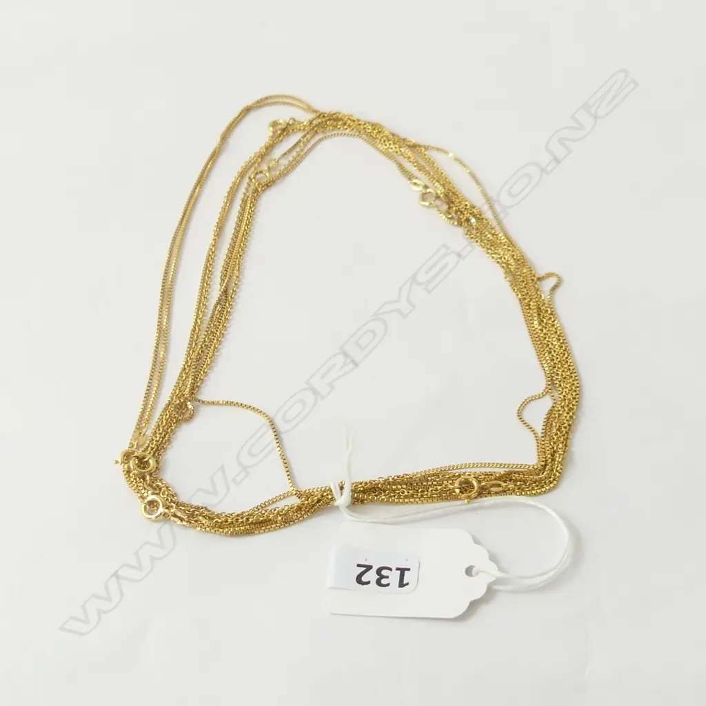 8 ASST ROLLED GOLD GERMAN CHAINS Image 1++