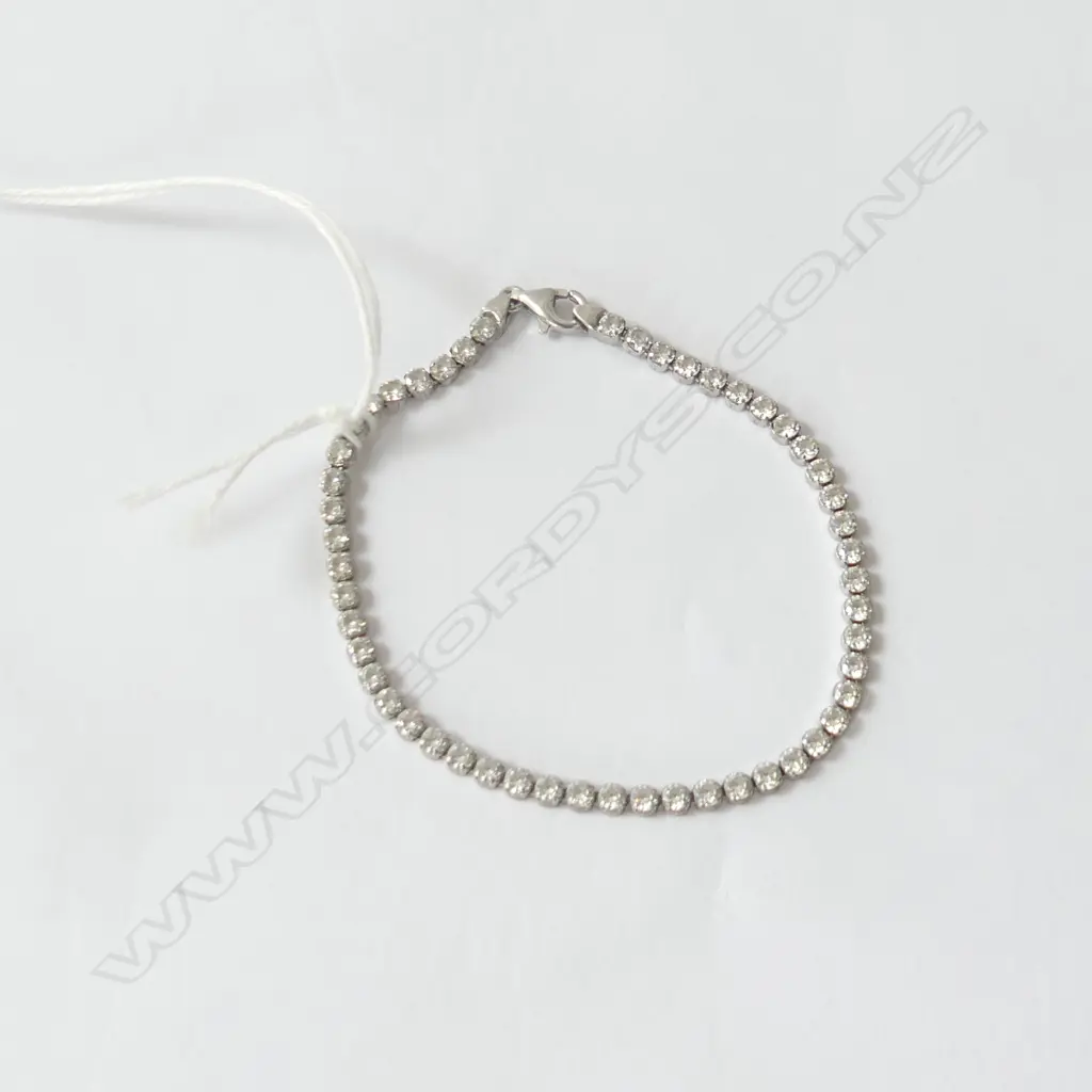 SILVER & CZ TENNIS BRACELET Image 1++