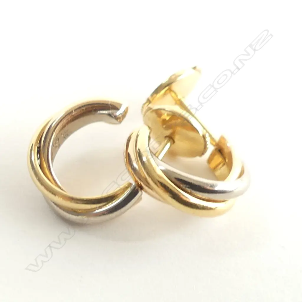 PAIR 18ct. CARTIER GOLD EARRINGS 5gm Image 1++