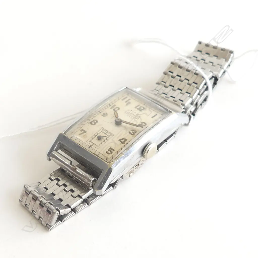 SUPER ROAMER 1950s TANK WATCH STAINLESS MANUAL RUNNING Image 1++
