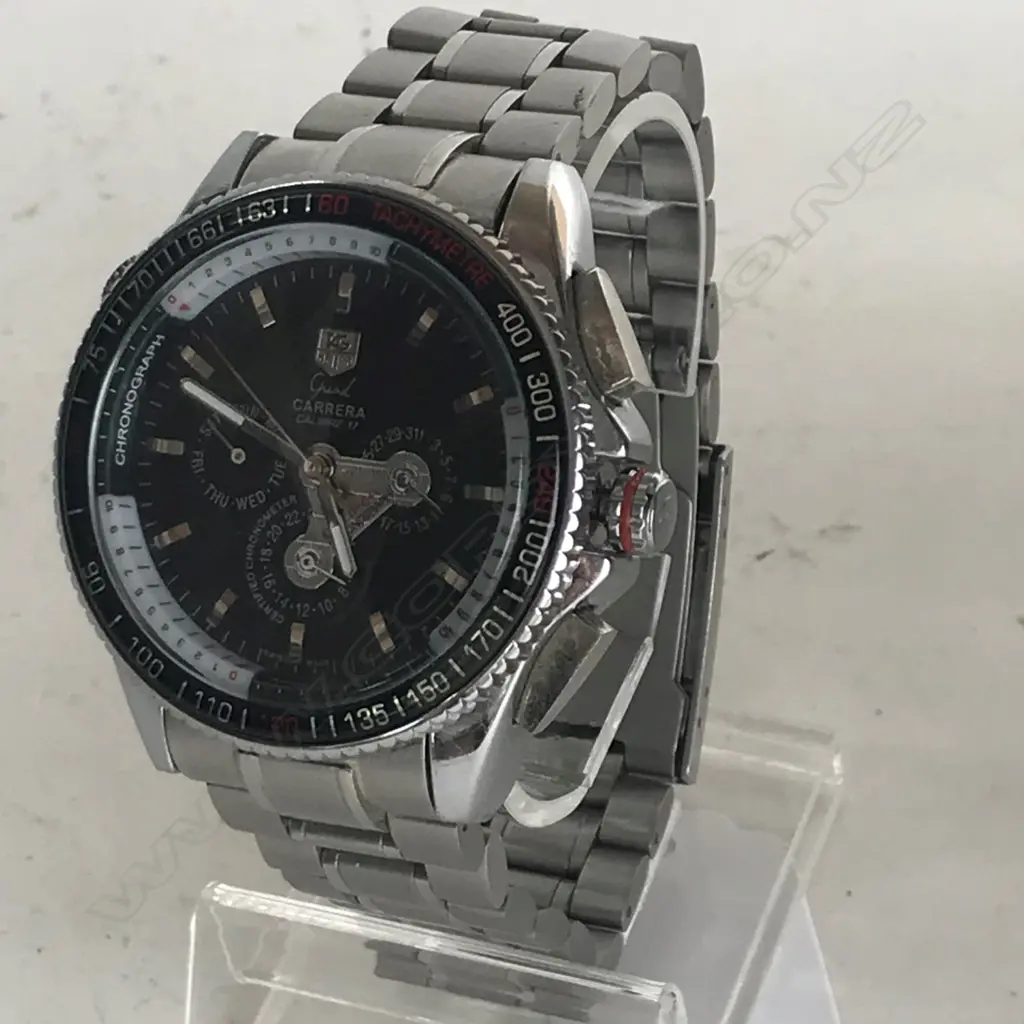 COPY TAG HEUER  GRAND CARRERA  'CALIPER CHRONGRAPH' STAINLESS WATCH Image 1++