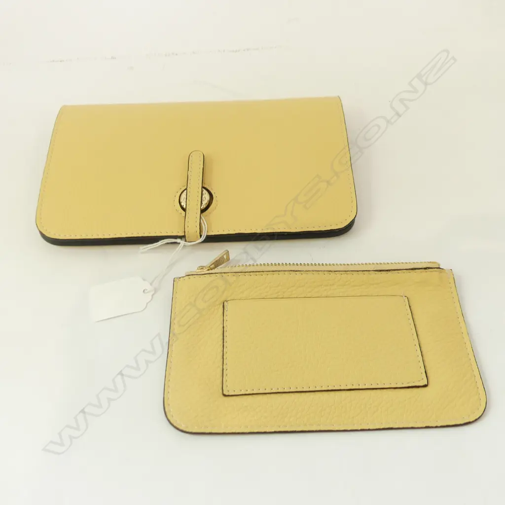 FAUX 'HERMES' DOGON LEATHER WALLET & COIN PURSE, BOXED Image 1++