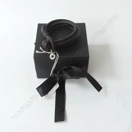 OLE LYNGGAARD COPENHAGEN LEATHER BRACELET, BOXED. $500 RETAIL