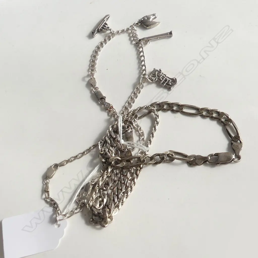 6 STG CHAIN BRACELETS 41gm. Image 1++