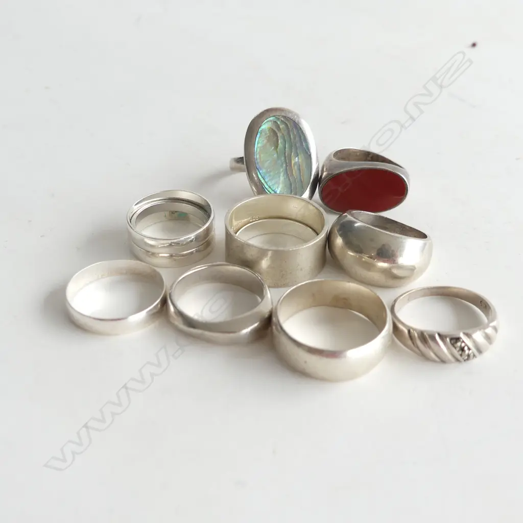10 STG RINGS 50gm. ONE STAMPED TIFFANY & CO. Image 1++