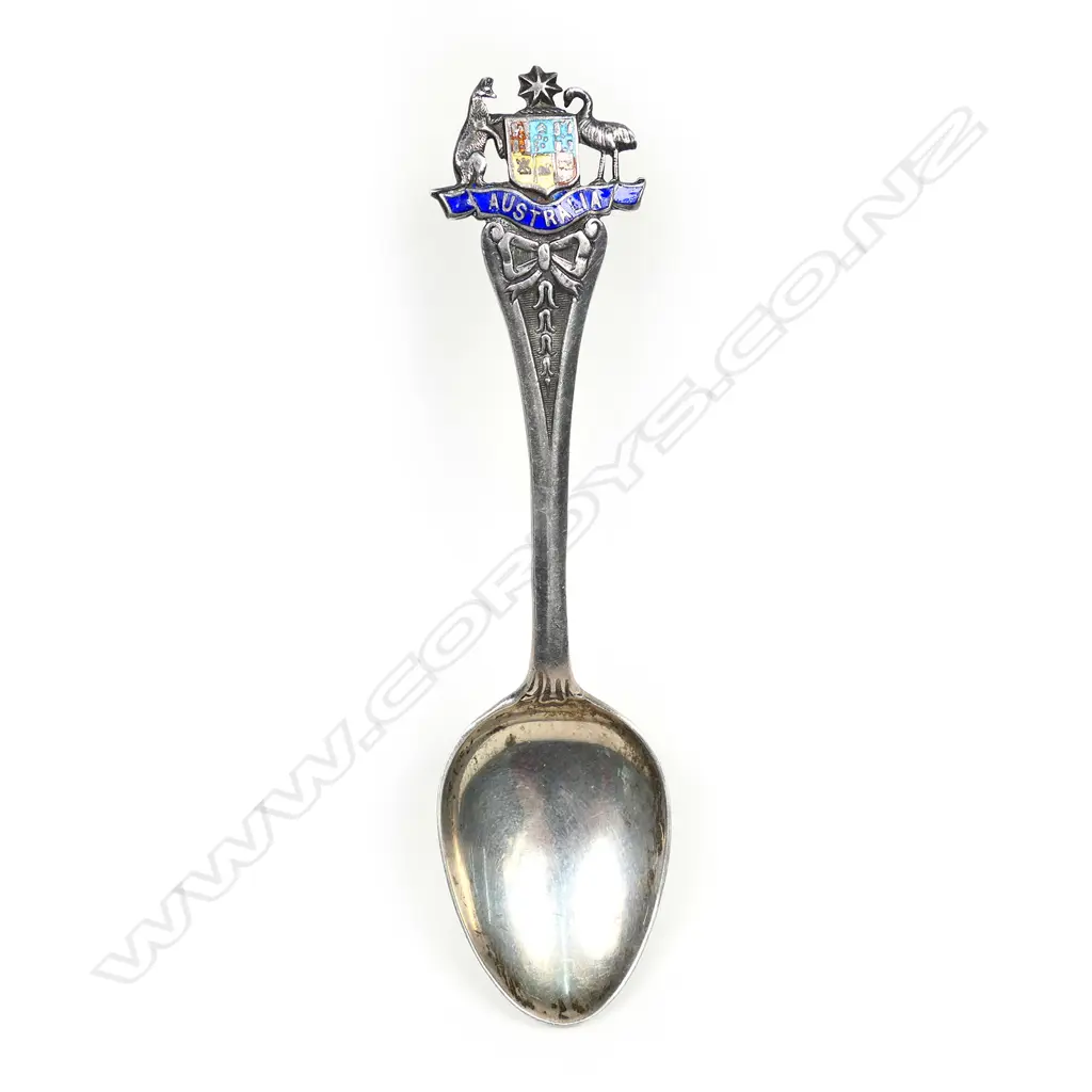 An enamelled  silver Australian coat-of-arms teaspoon, Image 1++