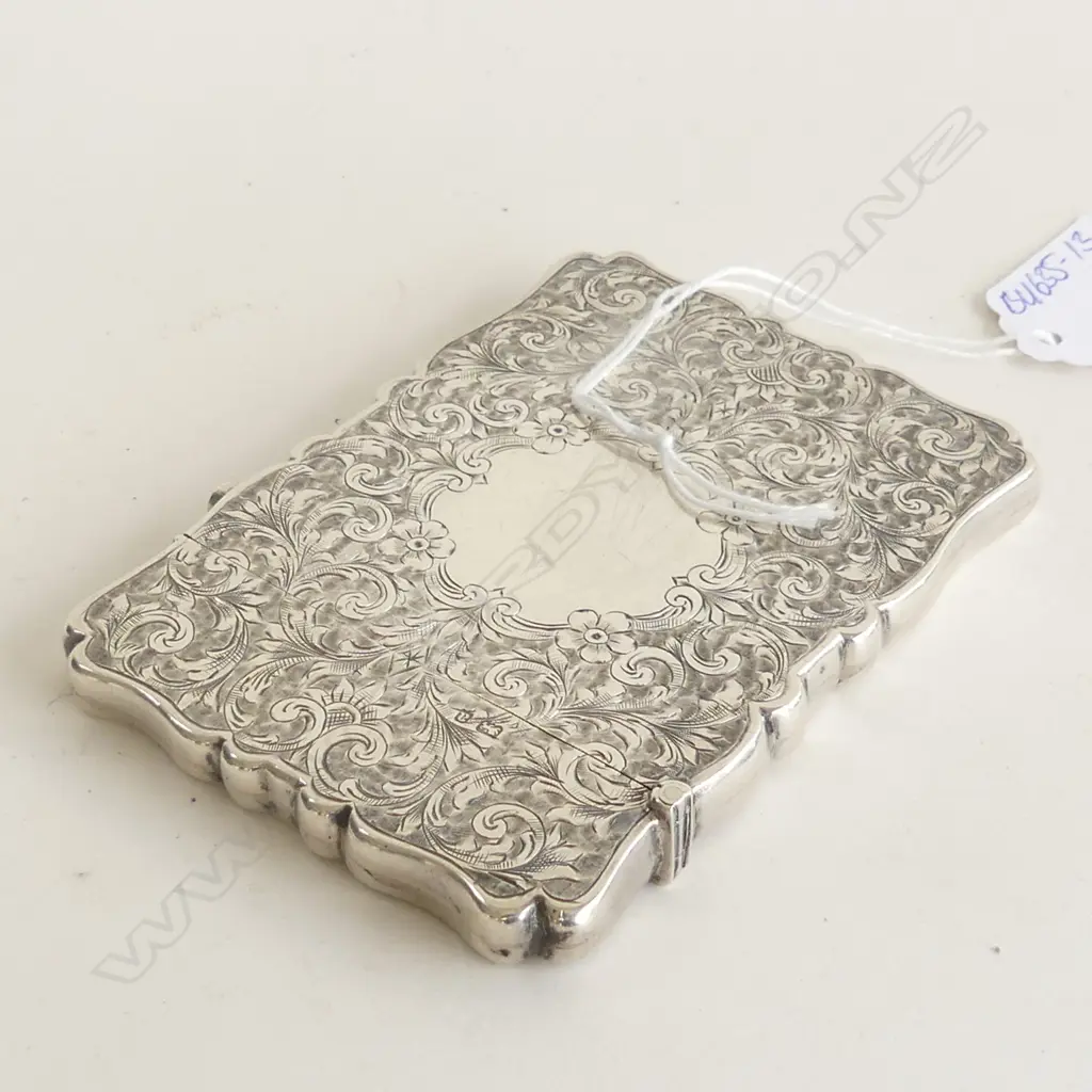BIRMINGHAM 1900 SILVER SCROLL ENGRAVED CARD CASE Image 1++