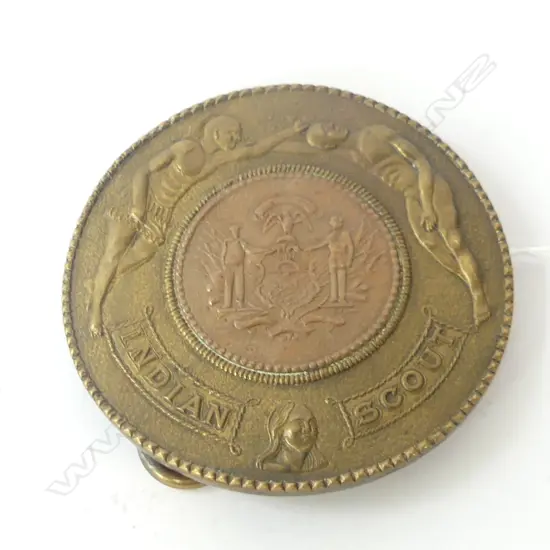 'INDIAN SCOUT' BRONZE TIFFANY & CO LONDON BELT BUCKLE