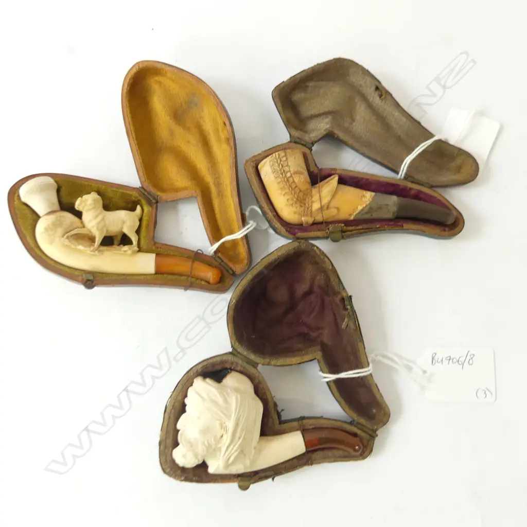 3 CASED MEERSHAM PIPES L.100mm Image 1++