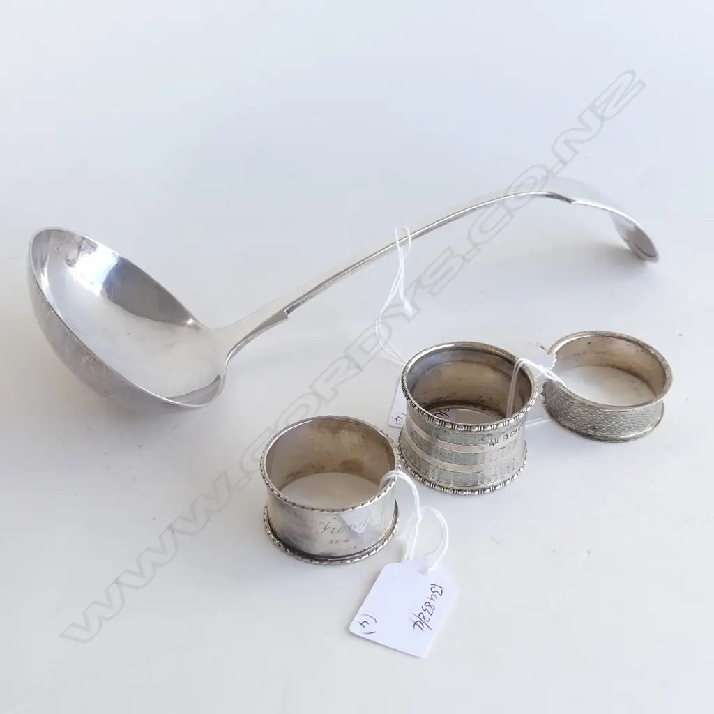 2 STG SILVER NAPKIN RINGS /ONE EP +LARGE EP SOUP L.60mm Image 1++