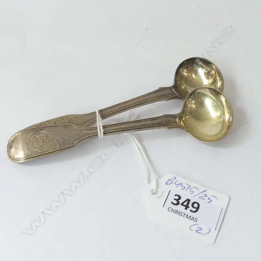 PAIR OF WILLIAM lV STG SALT SPOONS MAKER IWD LONDON 1830  46 GM Image 1++