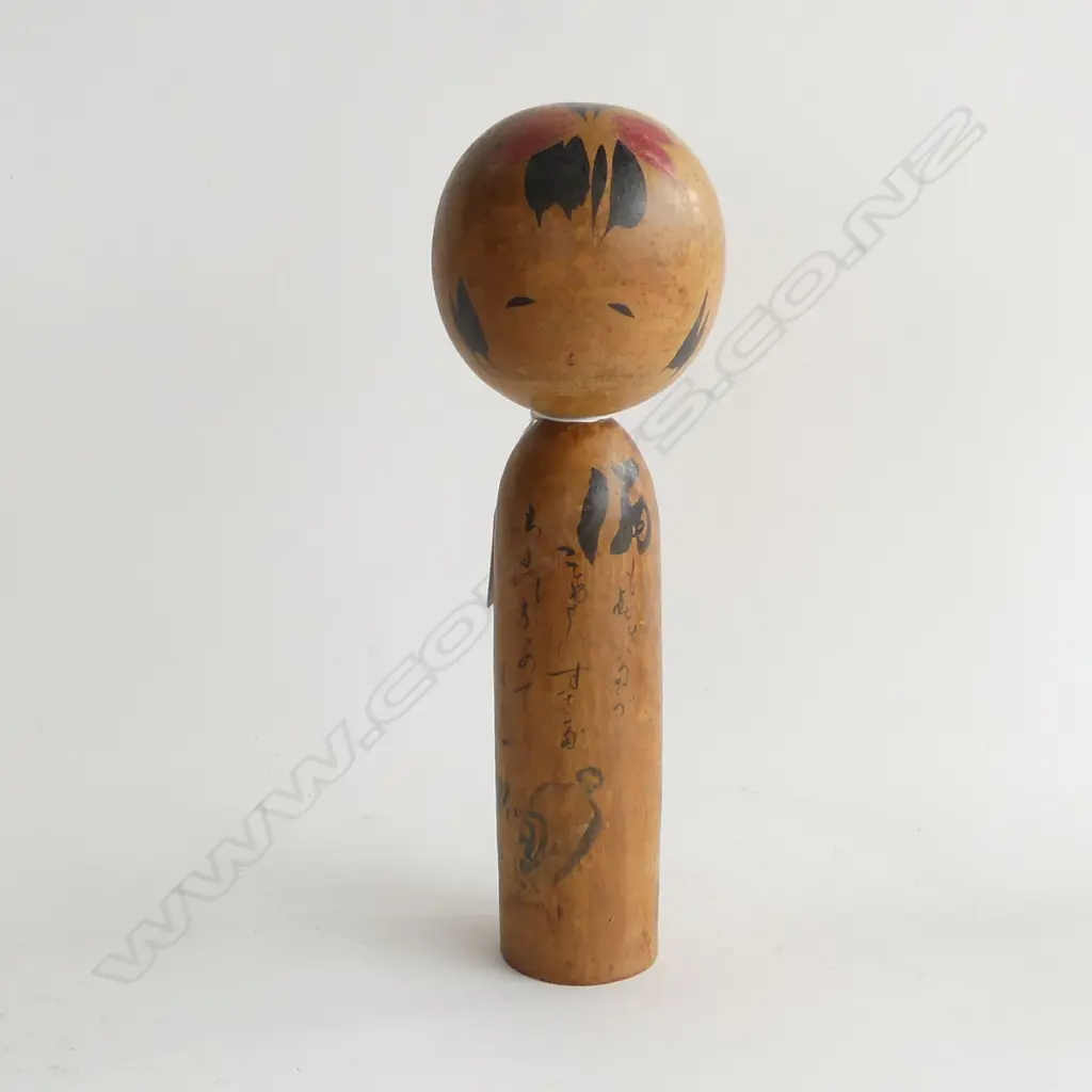 1940'S JAPANESE WOODEN KOKESHI DOLL - SIGNED H.250mm Image 1++