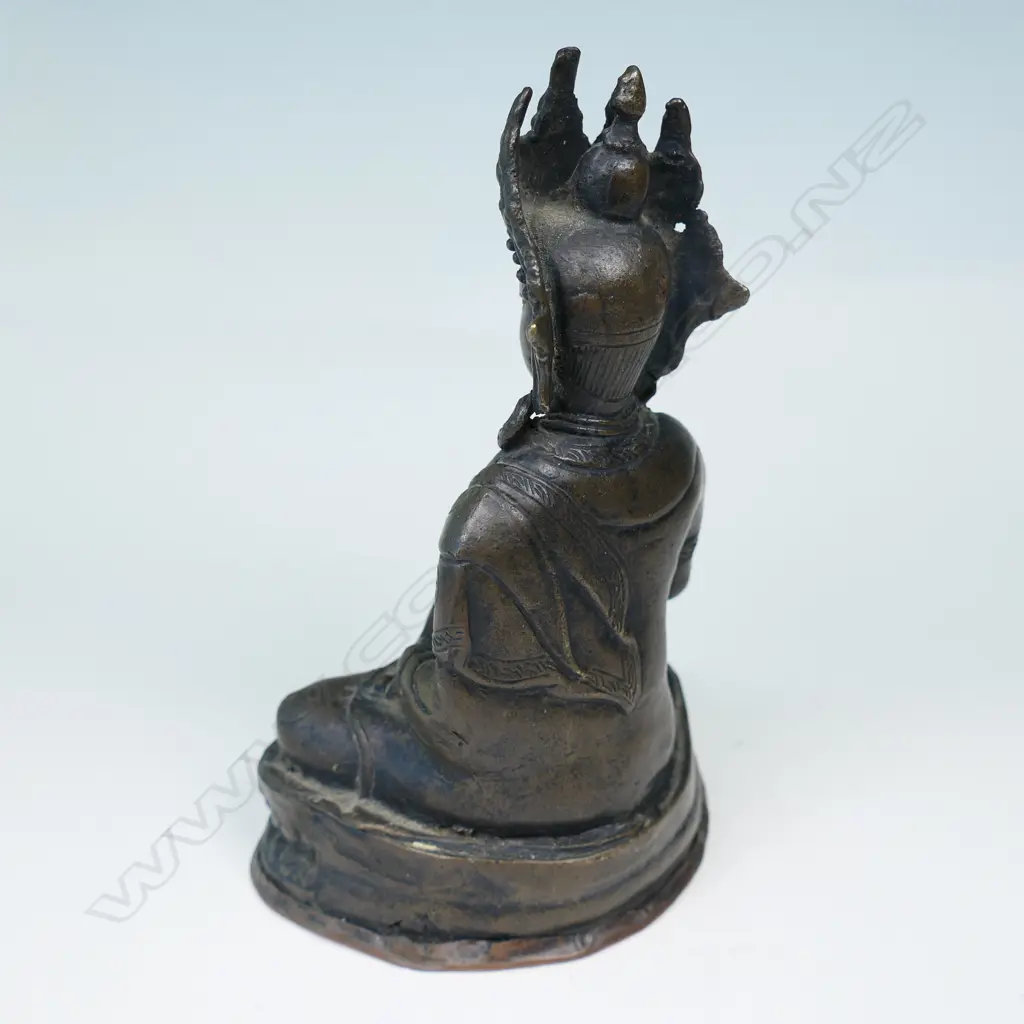 SINO-TIBETAN STATUE OF A BODHISATTVA IN DHYANA MUDRA, SEATED ON DOUBLE LOTUS THRONE... Image 1++
