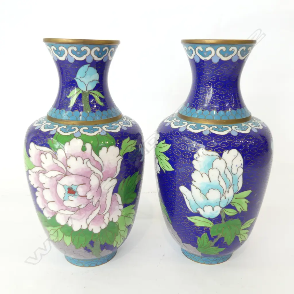 PR BLUE CLOISONNE VASES H.200mm Image 1++