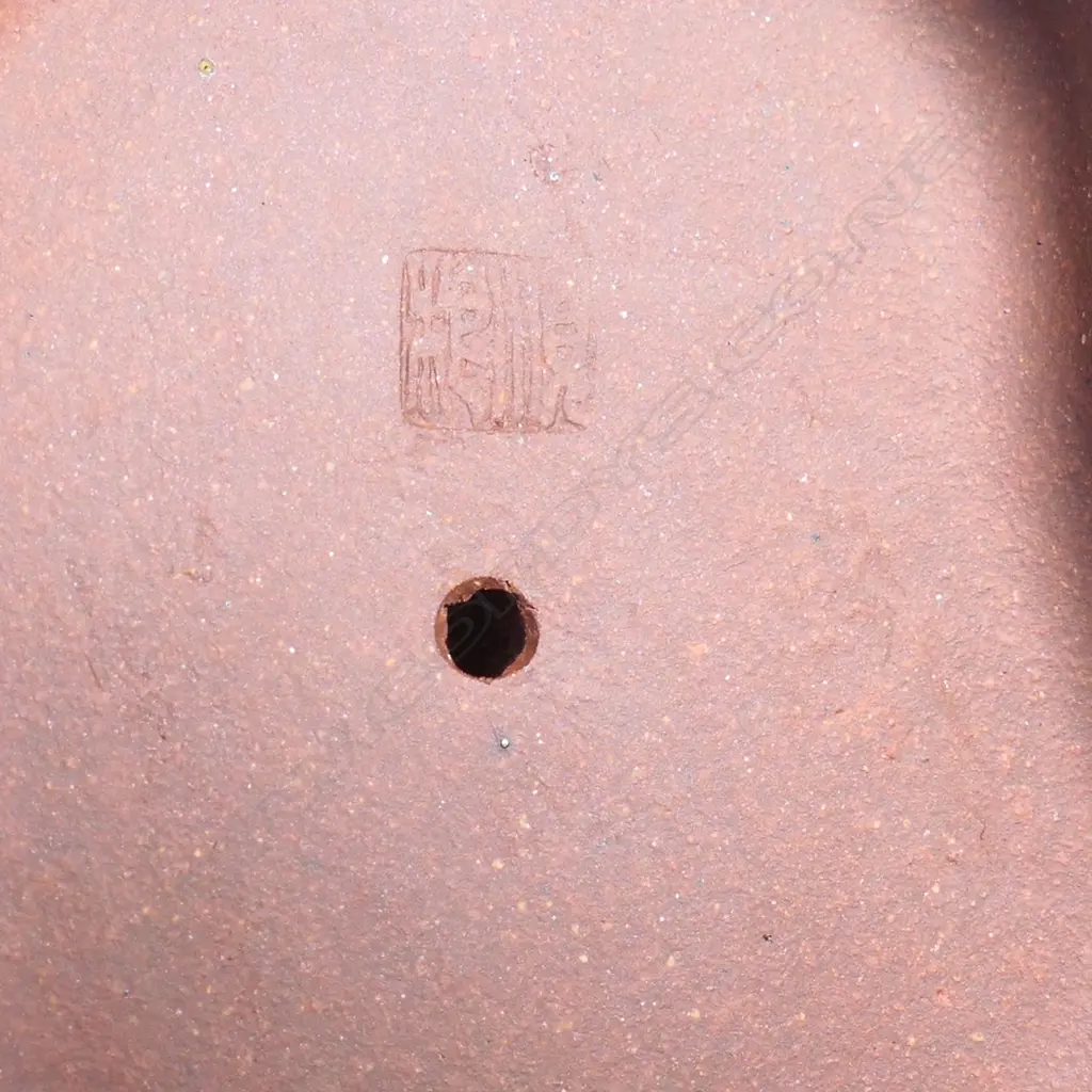 YIXING TEAPOT, MARKED 雲山吳製 (YUN SHANWU), NATURALISTICALLY MODELLED AS A CHERRY TREE TRUNK SECTION... Image 1++