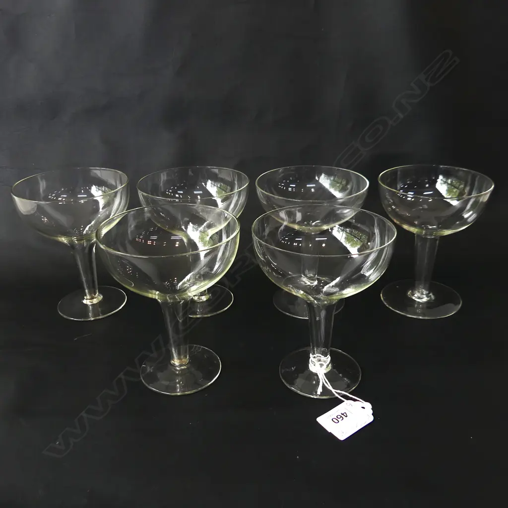 SET 6 HOLLOW STEM CHAMPAGNE GLASSES Image 1++