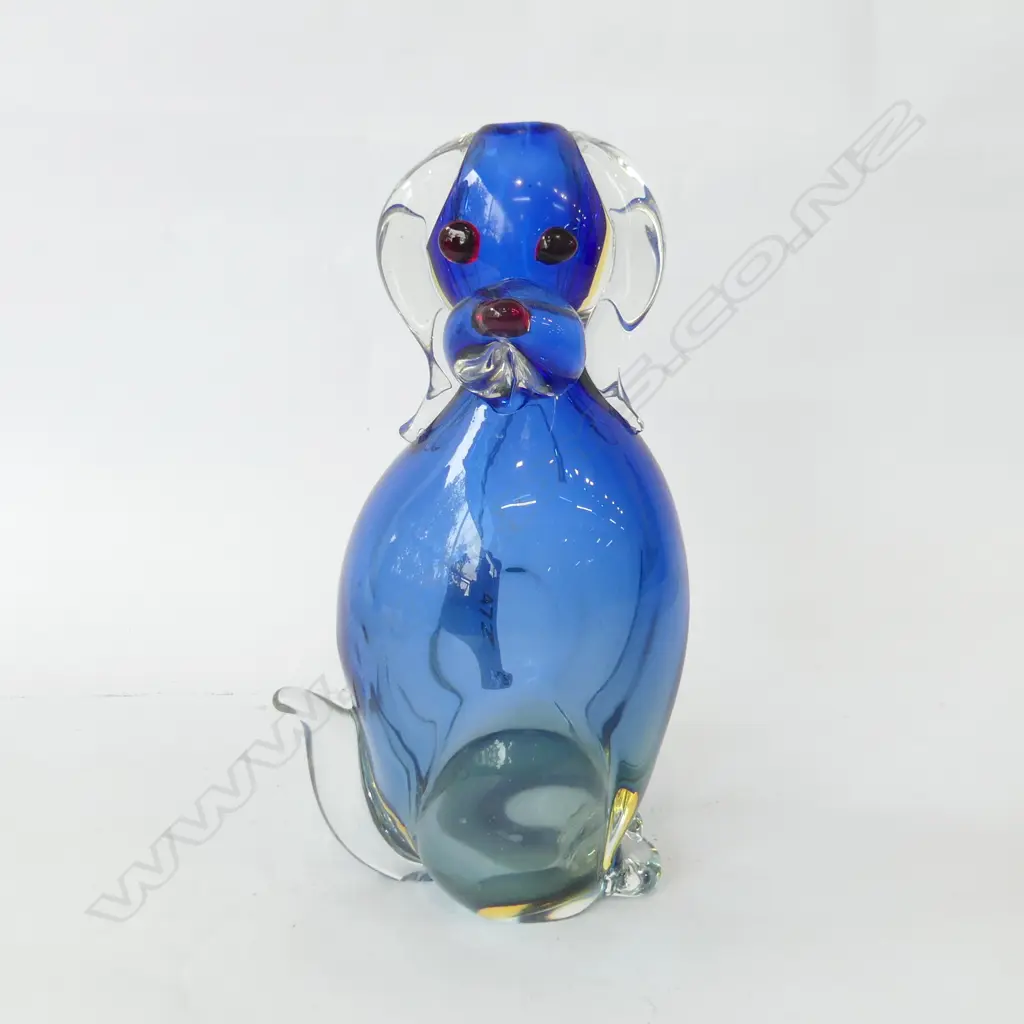 An art glass modern  bottle  vase in shape of dog Image 1++