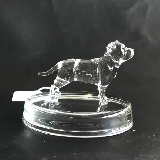 2 GLASS STATUETTES; STAFFIE & WEST HIGHLAND TERRIER (WESTIE) - SIGNED & DATED 'NEIL HARRIS 2017'